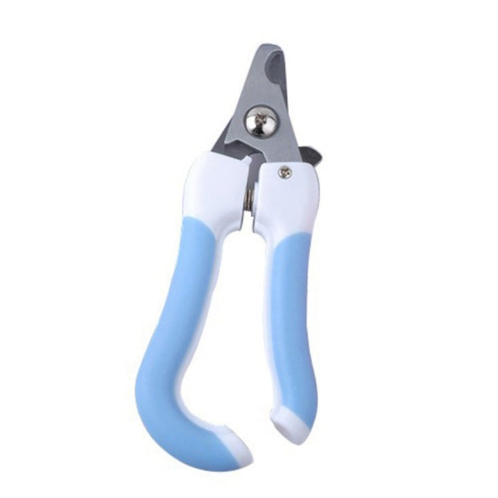 Two-piece pet toenail stainless steel cat and dog claw cutter file, Size:L(Blue)