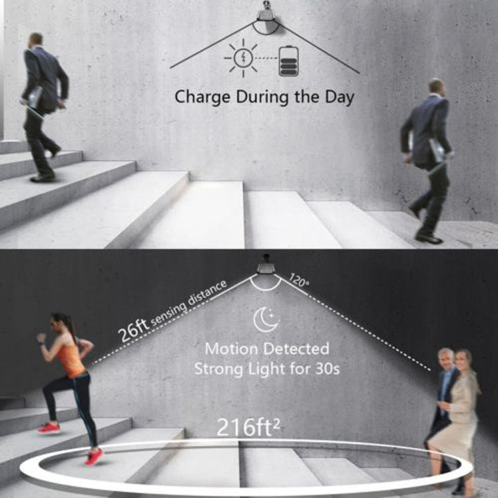 Lisslune | Solar lights outdoor 36 LED super bright solar lamp 280LM motion sensor security lights wireless waterproof flexible wall lights