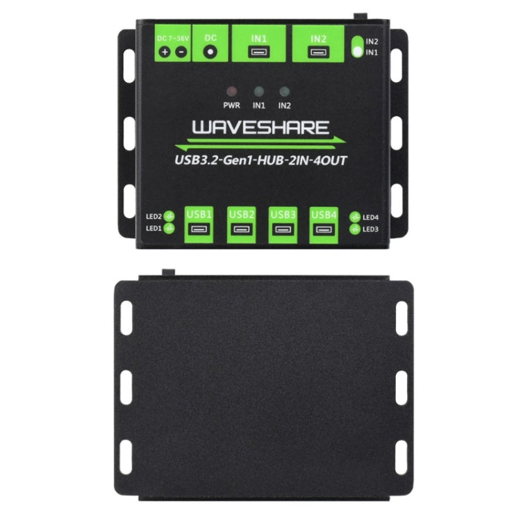 Lisslune | Waveshare 23929 USB HUB, expansion of 4 X USB 3.2 ports, switchable dual hosts, multiple protective measures