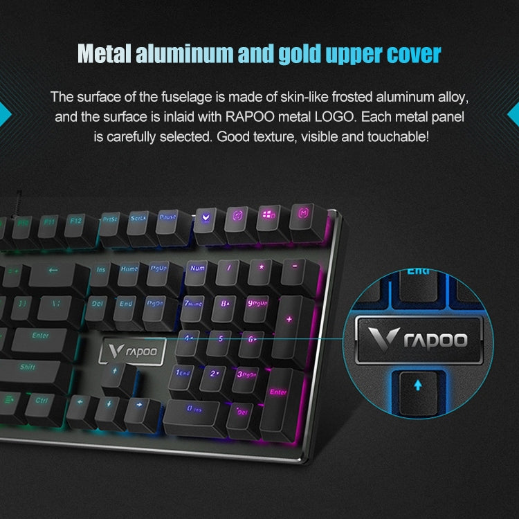 Lisslune | Rapoo V700RGB 104 Keys USB Wired Gaming Computer Mechanical Keyboard without Impact (Tea Shaft)