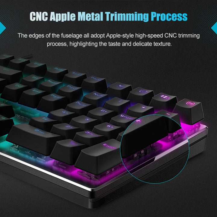 Lisslune | Rapoo V700RGB 104 Keys USB Wired Gaming Computer Mechanical Keyboard without Impact (Tea Shaft)