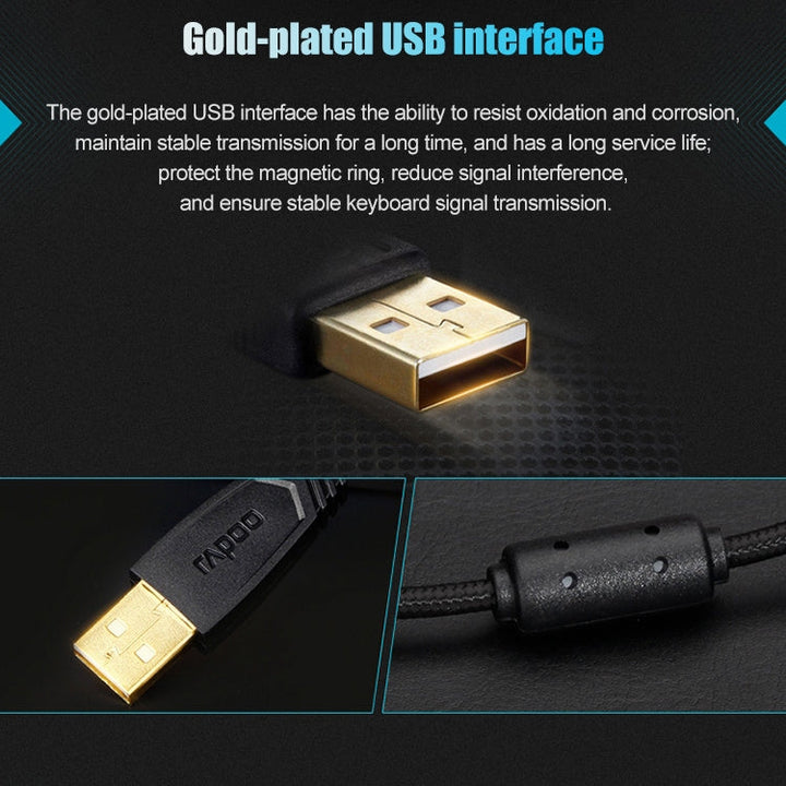Lisslune | Rapoo V700RGB 104 Keys USB Wired Gaming Computer Mechanical Keyboard without Impact (Tea Shaft)