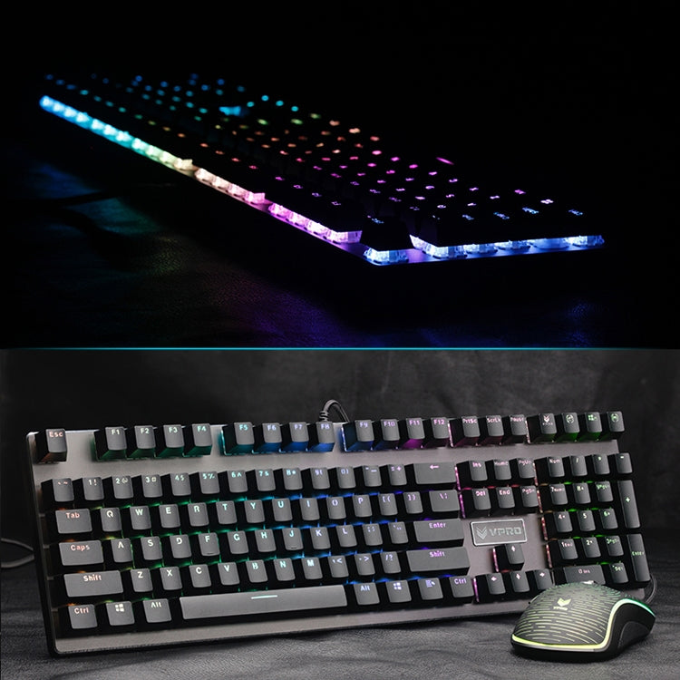 Lisslune | Rapoo V700RGB 104 Keys USB Wired Gaming Computer Mechanical Keyboard without Impact (Tea Shaft)