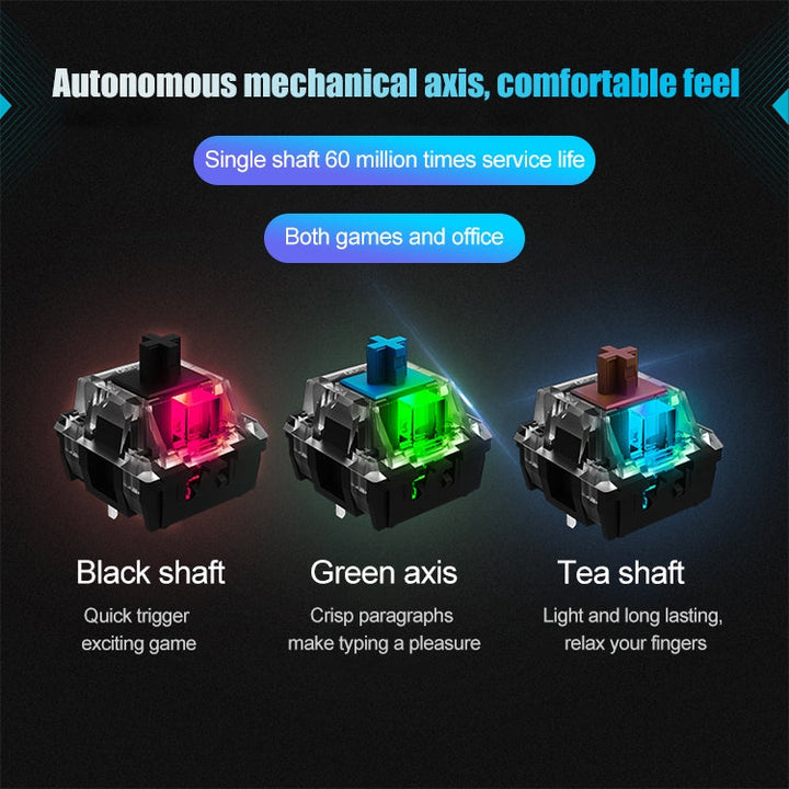 Lisslune | Rapoo V700RGB 104 Keys USB Wired Gaming Computer Mechanical Keyboard without Impact (Tea Shaft)