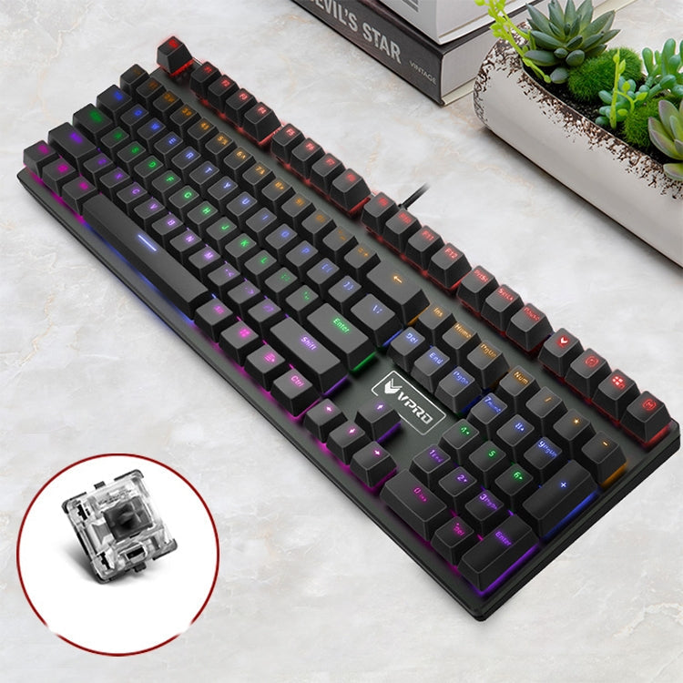 Lisslune | Rapoo V700S 104 Keys Mixed Color Backlight USB Wired Gaming Computer Without Hitting Mechanical Keyboard (Black Switch)