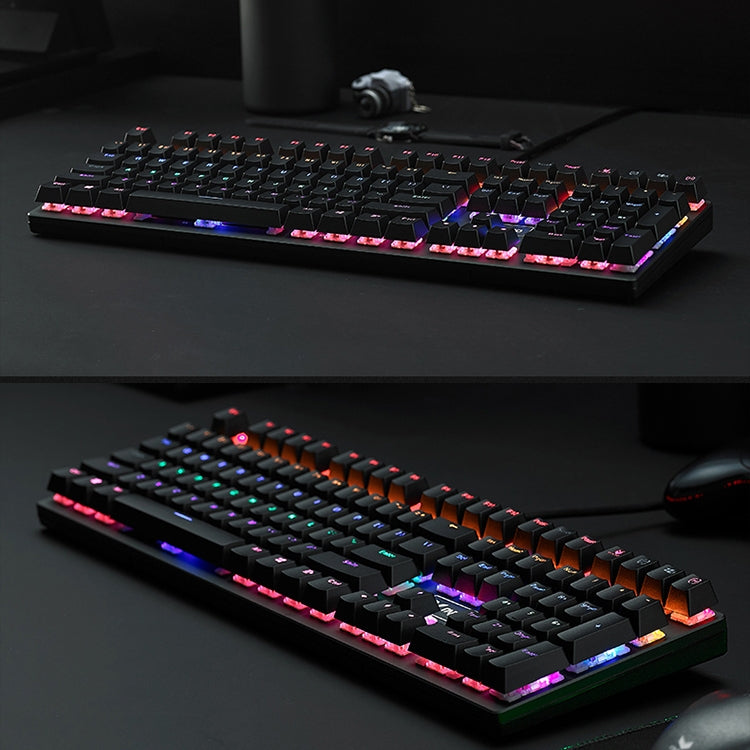 Lisslune | Rapoo V700S 104 Keys Mixed Color Backlight USB Wired Gaming Computer Without Hitting Mechanical Keyboard (Black Switch)