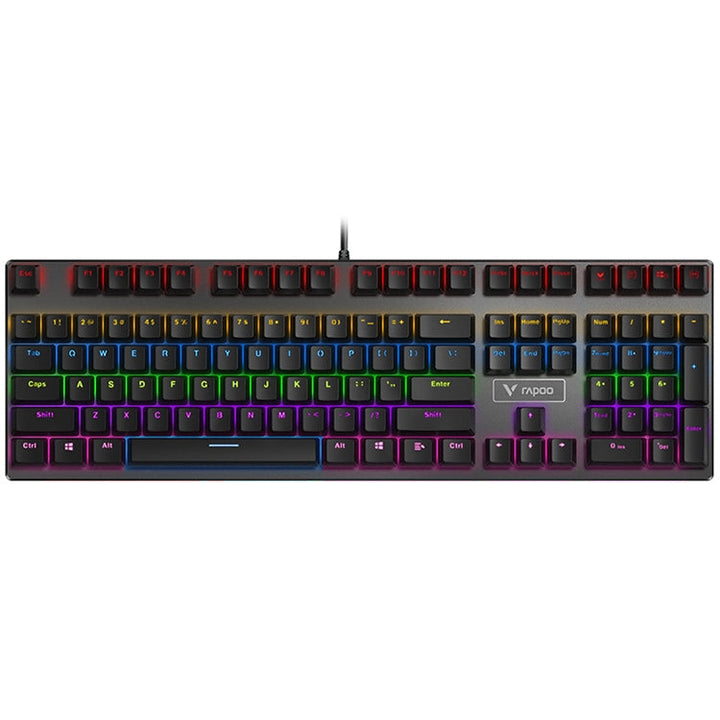 Lisslune | Rapoo V700S 104 Keys Mixed Color Backlight USB Wired Gaming Computer No Key Press Mechanical Keyboard (Red Shaft)
