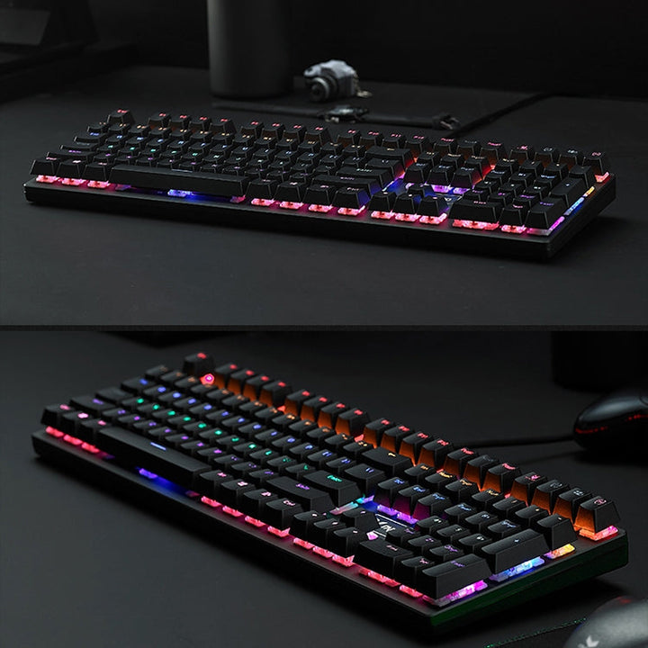 Lisslune | Rapoo V700S 104 Keys Mixed Color Backlight USB Wired Gaming Computer No Key Press Mechanical Keyboard (Red Shaft)