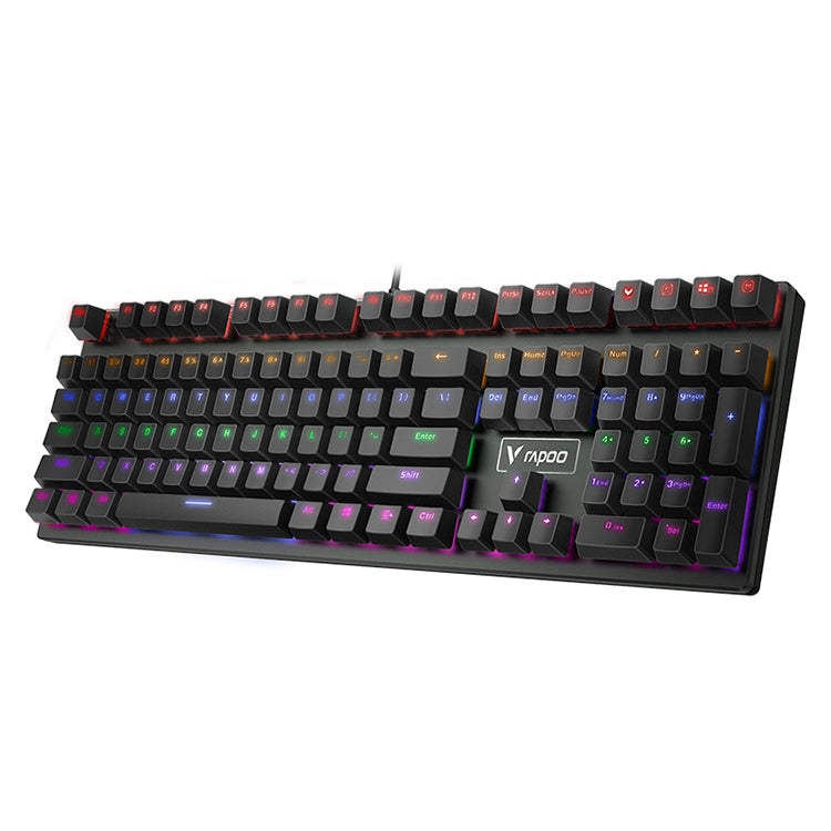 Lisslune | Rapoo V700S 104 Keys Mixed Color Backlight USB Wired Gaming Computer No Key Press Mechanical Keyboard (Red Shaft)