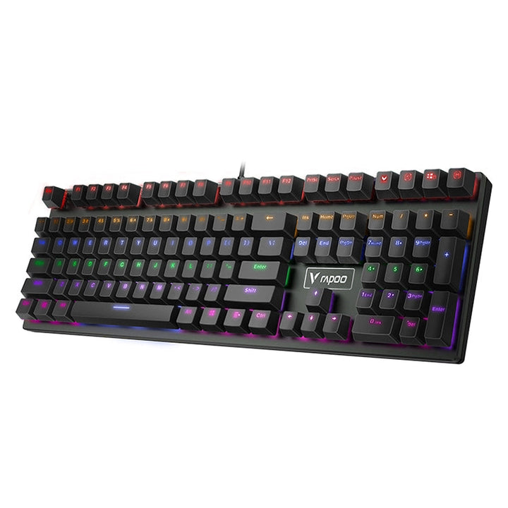Lisslune | Rapoo V700S 104 Keys Mixed Color Backlight USB Wired Gaming Computer No Key Press Mechanical Keyboard (Red Shaft)