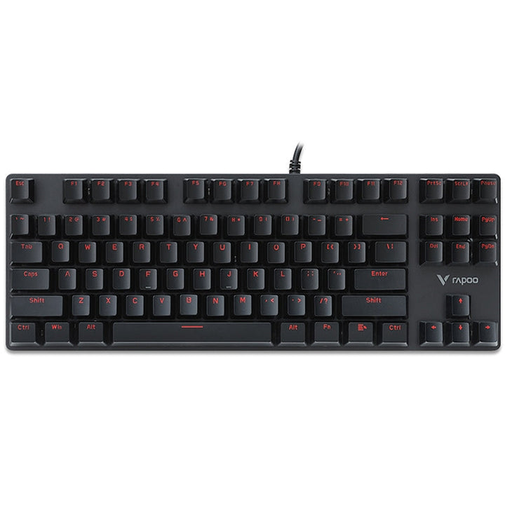 Lisslune | Rapoo V500 87-Key Alloy Edition Desktop Laptop Computer Gaming Esports Office Home Typing Metal Wired Mechanical Keyboard without Backlight, (Black Shaft)