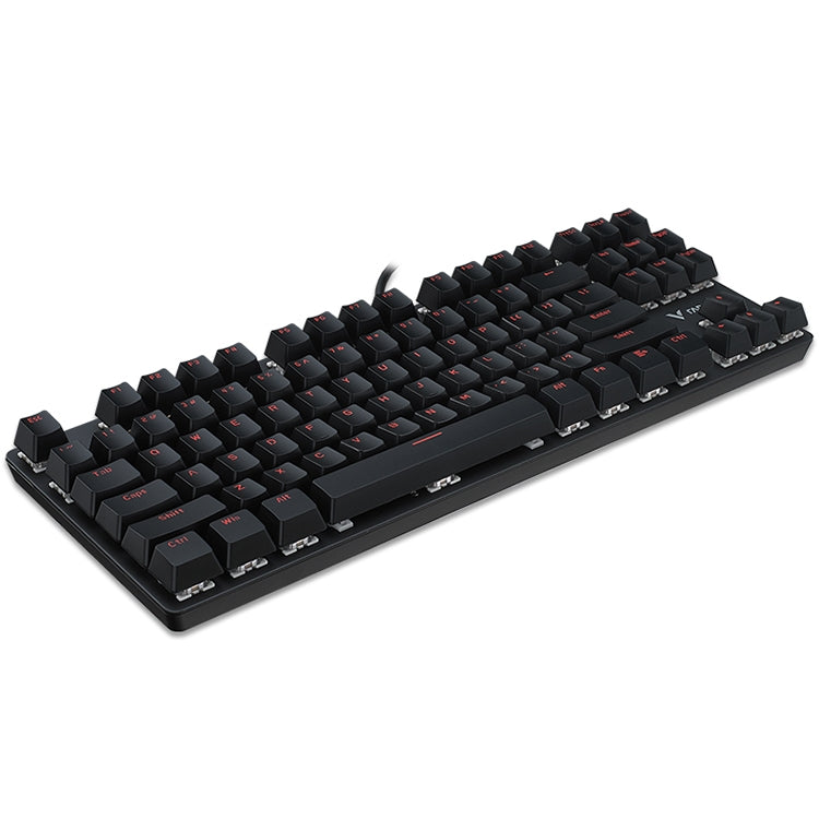 Lisslune | Rapoo V500 87-Key Alloy Edition Desktop Laptop Computer Gaming Esports Office Home Typing Metal Wired Mechanical Keyboard without Backlight, (Black Shaft)