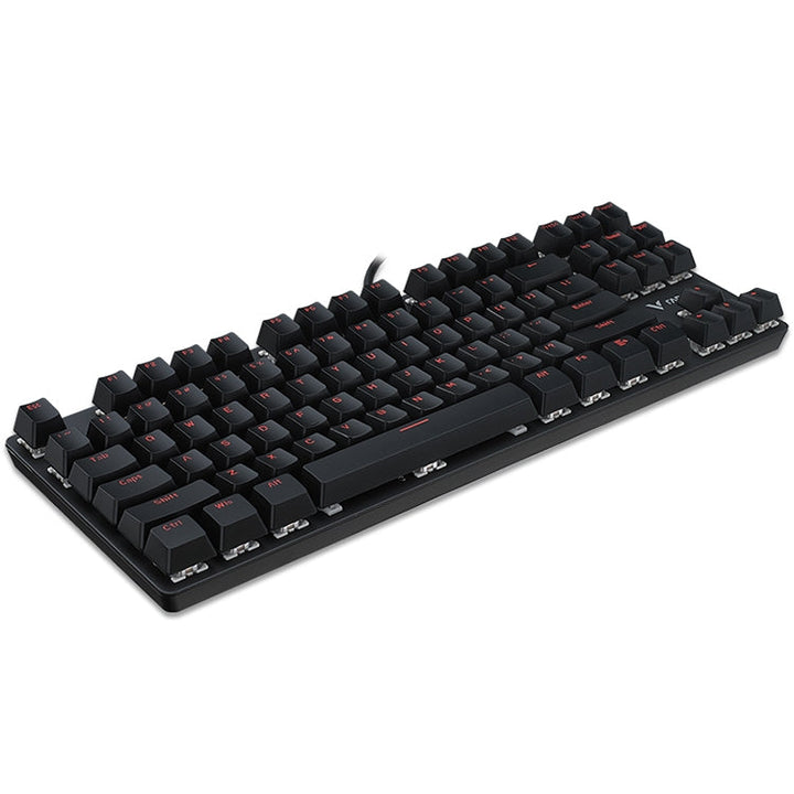 Lisslune | Rapoo V500 87-Key Alloy Edition Desktop Laptop Computer Gaming Esports Office Home Typing Metal Wired Mechanical Keyboard without Backlight, (Black Shaft)