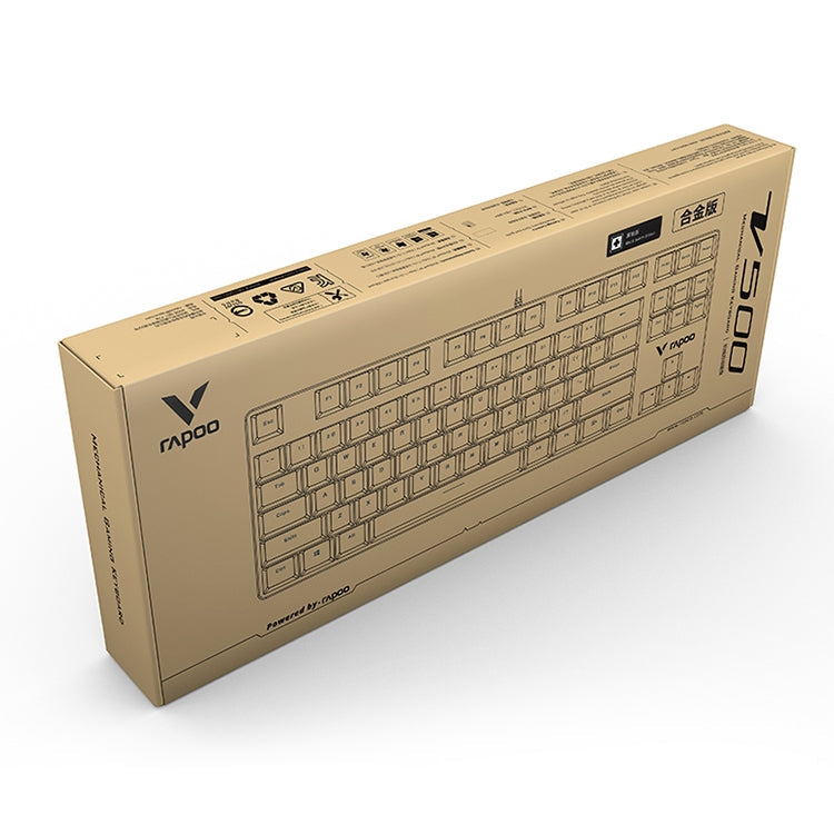 Lisslune | Rapoo V500 87-Key Alloy Edition Desktop Laptop Computer Gaming Esports Office Home Typing Metal Wired Mechanical Keyboard without Backlight, (Black Shaft)