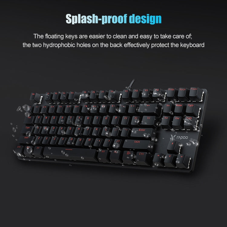 Lisslune | Rapoo V500 87-Key Alloy Edition Desktop Laptop Computer Gaming Esports Office Home Typing Metal Wired Mechanical Keyboard without Backlight, (Black Shaft)
