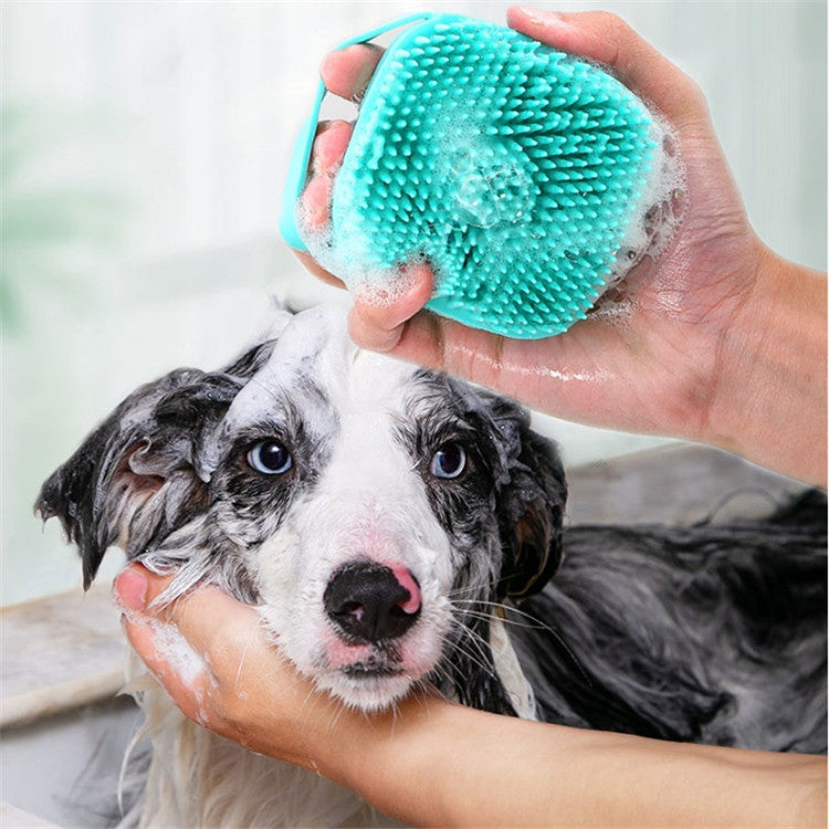 Pet Bath Massage Brush Dog Rub Bath Gloves with Brush (Random Color Delivery)