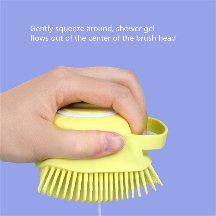 Pet Bath Massage Brush Dog Rub Bath Gloves with Brush (Random Color Delivery)