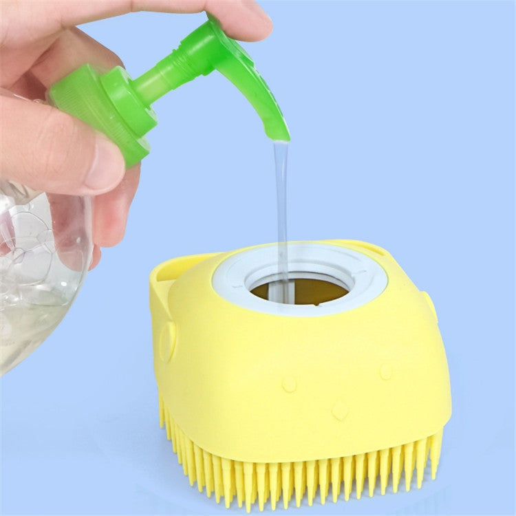 Pet Bath Massage Brush Dog Rub Bath Gloves with Brush (Random Color Delivery)