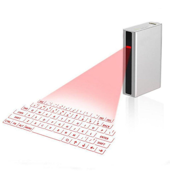 Lisslune | MINI F3 Bluetooth Charging Treasure Laser Virtual Projection 2 in 1 Keyboard (Silver)