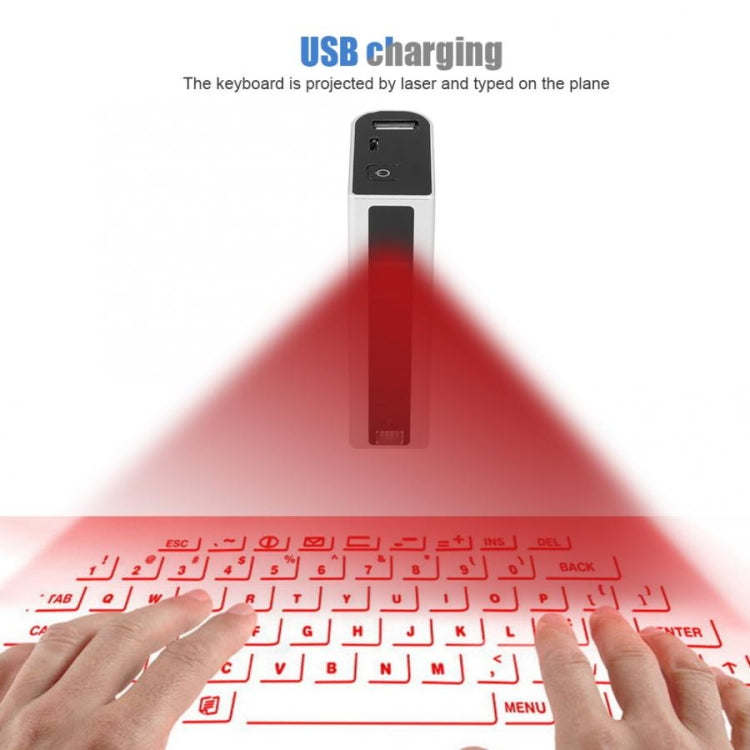 Lisslune | MINI F3 Bluetooth Charging Treasure Laser Virtual Projection 2 in 1 Keyboard (Silver)