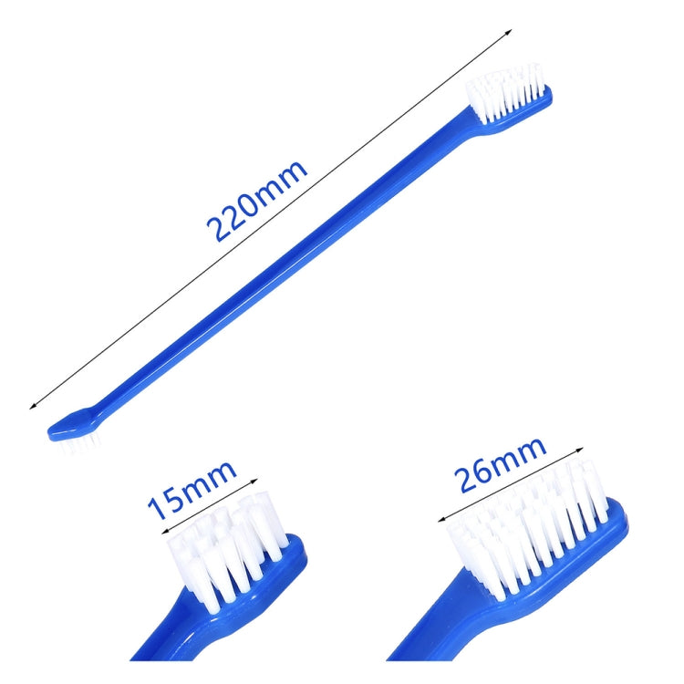 10 pieces dog cat effective pet oral care pet toothbrush, specification: blue handle + medium bristles (blue)