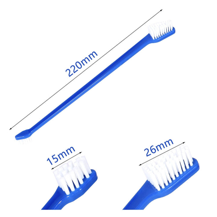 10 pieces dog cat effective pet oral care pet toothbrush, specification: blue handle + medium bristles (blue)