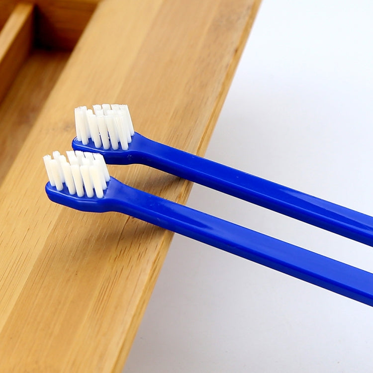 10 pieces dog cat effective pet oral care pet toothbrush, specification: blue handle + medium bristles (blue)
