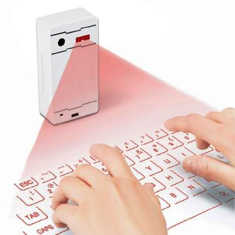 Lisslune | JHP-Best Portable Virtual Laser Keyboard Mouse Wireless Bluetooth Laser Projection Speaker (White)