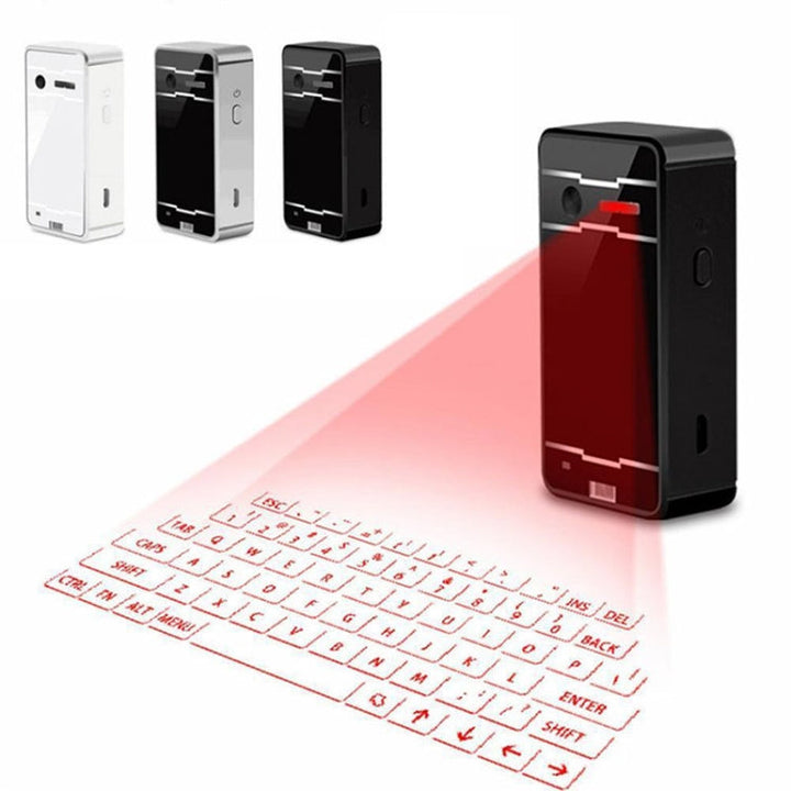 Lisslune | JHP-Best Portable Virtual Laser Keyboard Mouse Wireless Bluetooth Laser Projection Speaker (White)