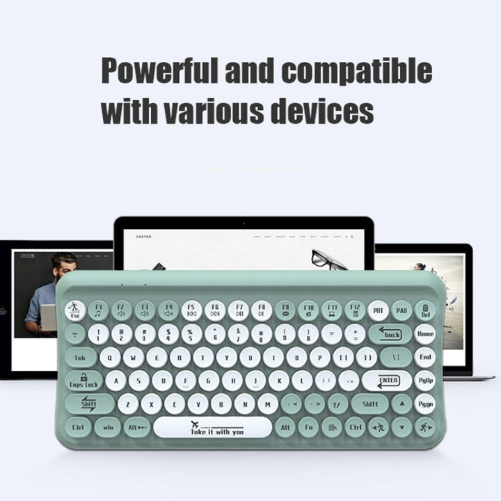 Lisslune | LANGTU LT700 85 Keys Wired Film Silent Punk Keyboard, Cable Length: 1.5m (Mint Green)