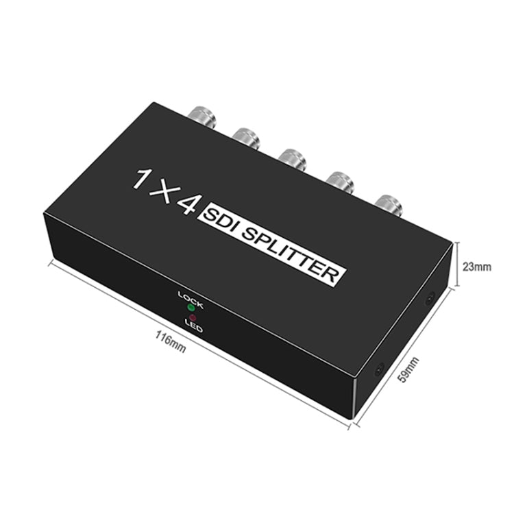 Lisslune | 1 In 4 Out SD-SDI / HD-SDI / 3G-SDI Distribution Amplifier Video SDI Splitter (EU Plug)