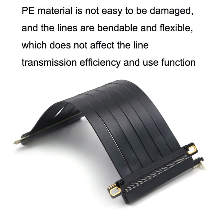 Lisslune | PCI-E 3.0 16X 180-Degree Graphics Card Extension Cable Adapter Cable, Length: 10cm