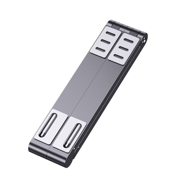 Lisslune | Oatsbasf 03040 Metal Mini Notebook Stand Aluminum Alloy Computer Cooling Folding Holder (Gray)