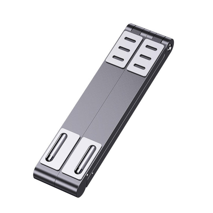 Lisslune | Oatsbasf 03040 Metal Mini Notebook Stand Aluminum Alloy Computer Cooling Folding Holder (Gray)