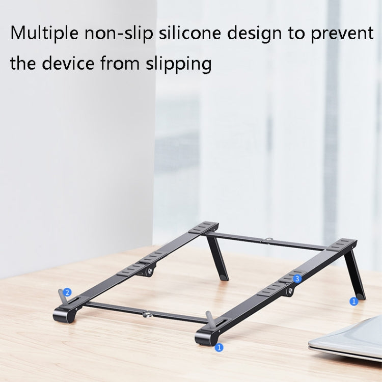 Lisslune | Oatsbasf 03040 Metal Mini Notebook Stand Aluminum Alloy Computer Cooling Folding Holder (Gray)