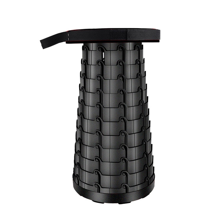 Lisslune | Outdoor Portable Folding Telescopic Plastic Stool Camping Fishing Garden Stool (Black)