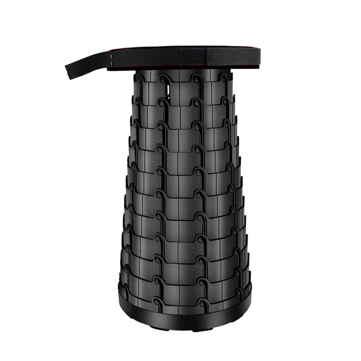Lisslune | Outdoor Portable Folding Telescopic Plastic Stool Camping Fishing Garden Stool (Black)
