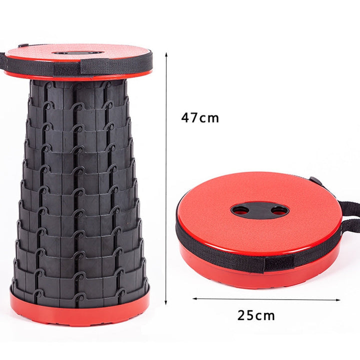 Lisslune | Outdoor Portable Folding Telescopic Plastic Stool Camping Fishing Garden Stool (Black)