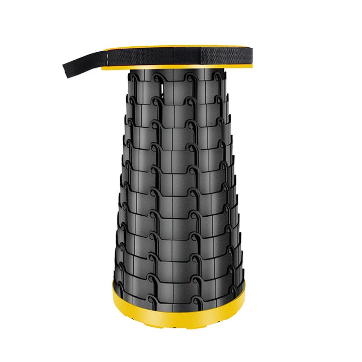 Lisslune | Outdoor Portable Collapsible Telescopic Plastic Stool Camping Fishing Garden Stool (Yellow)