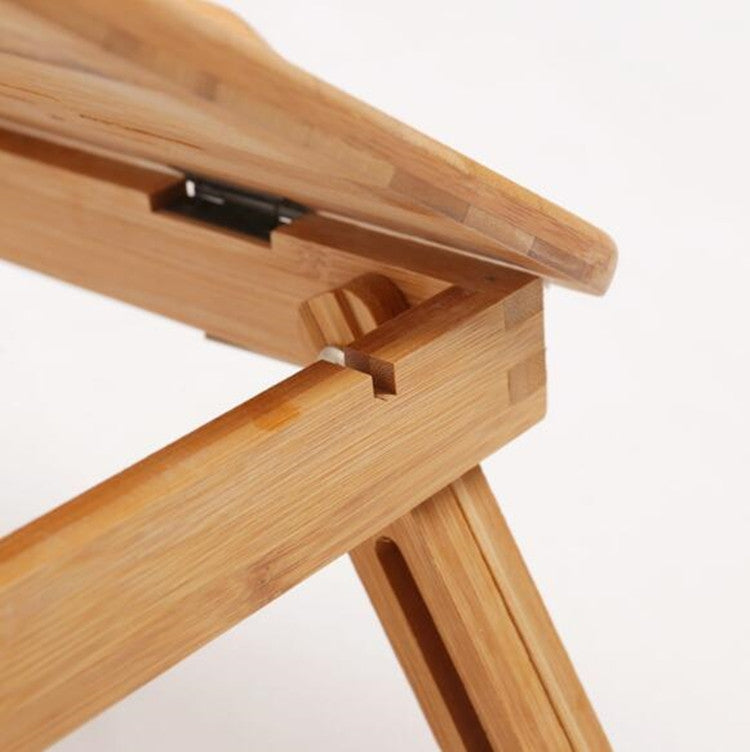 Lisslune | Nanzhu Folding Computer Table Bed Card Slot Laptop Table Simple Lazy Lift Computer Desk, Size: Medium 54cm (No drawers and no fans)