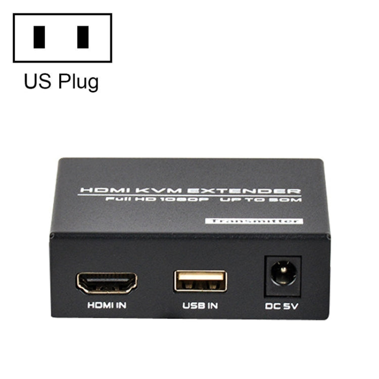 Lisslune | FJGEAR FJ-HKV50 HDMI+USB to KVM 1080P IP 50M Extender, Plug type: US plug