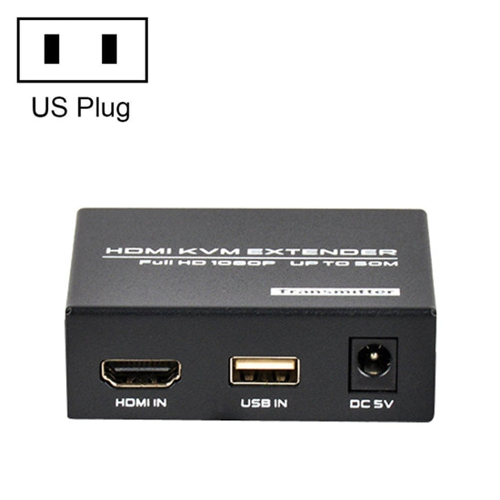 Lisslune | FJGEAR FJ-HKV50 HDMI+USB to KVM 1080P IP 50M Extender, Plug type: US plug