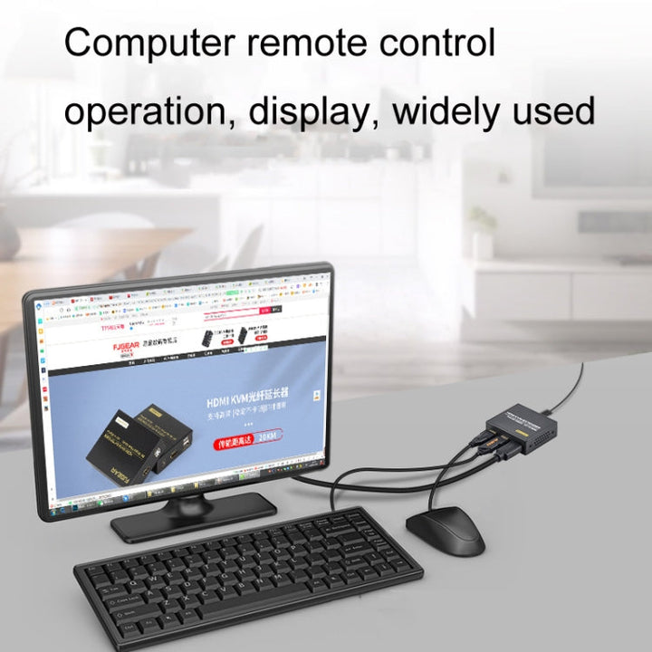 Lisslune | FJGEAR FJ-HKV50 HDMI+USB to KVM 1080P IP 50M Extender, Plug type: US plug