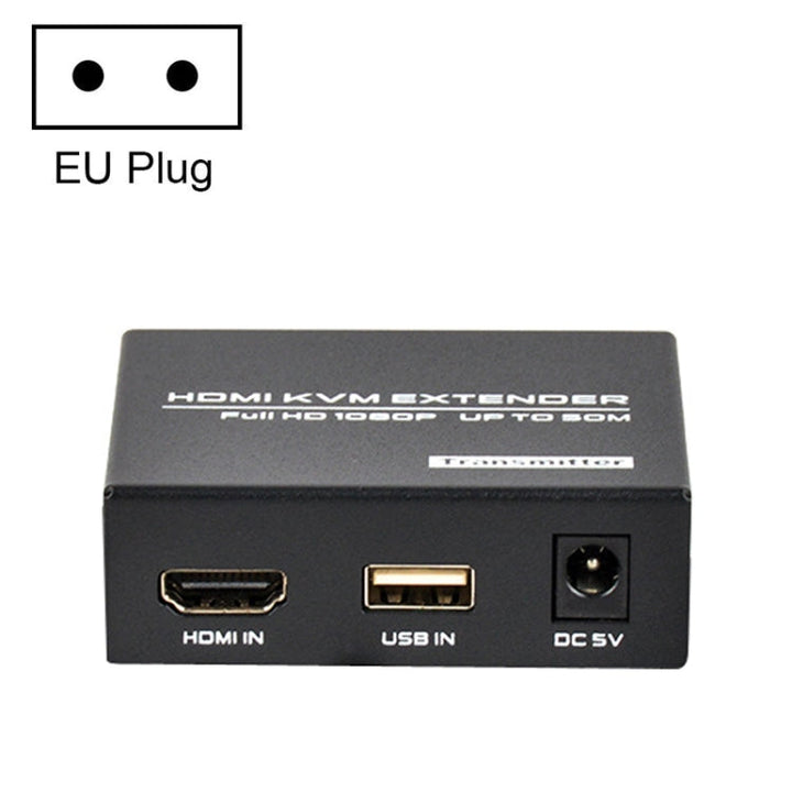 Lisslune | FJGEAR FJ-HKV50 HDMI+USB to KVM 1080P IP 50M Extender, Plug Type: EU Plug