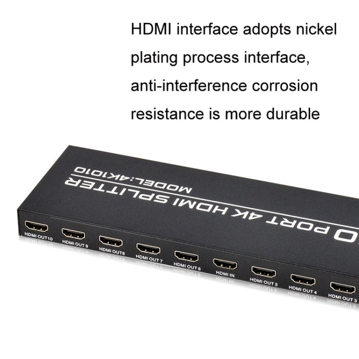 Lisslune | FJGEAR FJ-SM1010 30HZ HDMI 4K HD Audio and Video Splitter, Plug Type: US Plug (Black)