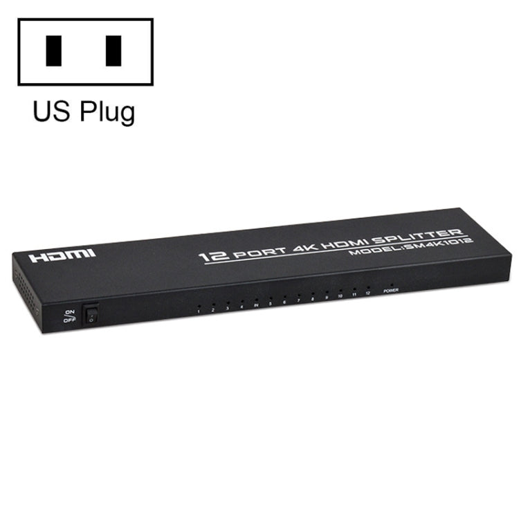 Lisslune | FJGEAR FJ-SM1012 1 In 12 Out 30HZ HDMI 4K HD Audio and Video Splitter, Plug Type: US Plug