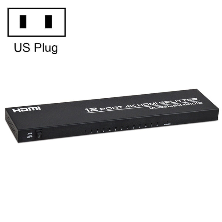Lisslune | FJGEAR FJ-SM1012 1 In 12 Out 30HZ HDMI 4K HD Audio and Video Splitter, Plug Type: US Plug