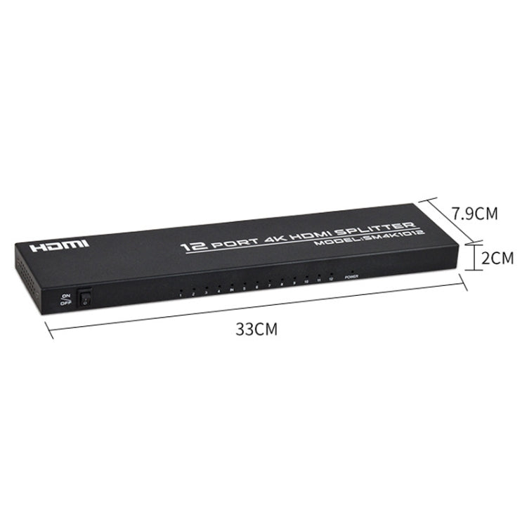 Lisslune | FJGEAR FJ-SM1012 1 In 12 Out 30HZ HDMI 4K HD Audio and Video Splitter, Plug Type: US Plug