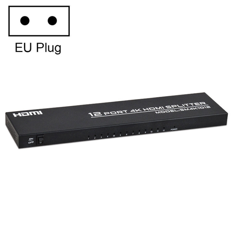 Lisslune | FJGEAR FJ-SM1012 1 In 12 Out 30HZ HDMI 4K HD Audio and Video Splitter, Plug Type: EU Plug