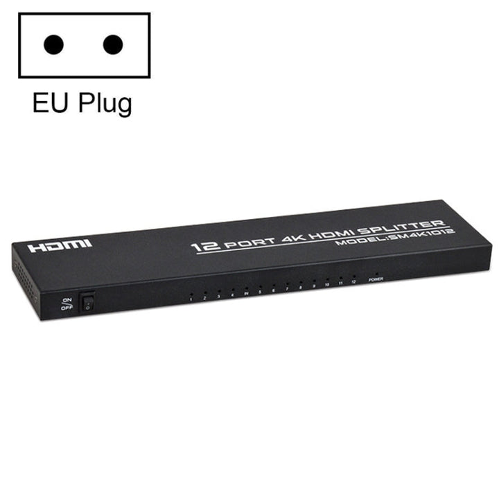 Lisslune | FJGEAR FJ-SM1012 1 In 12 Out 30HZ HDMI 4K HD Audio and Video Splitter, Plug Type: EU Plug
